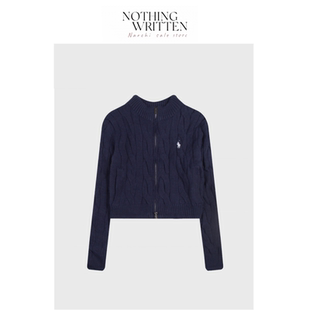 【现货】Nothing Written Narchi小马标刺绣麻花拉链毛衣开衫针织