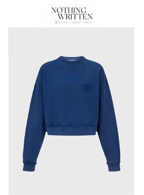 【现货】Nothing Written Narchi字母微标蓝色宽松短款运动衫卫衣