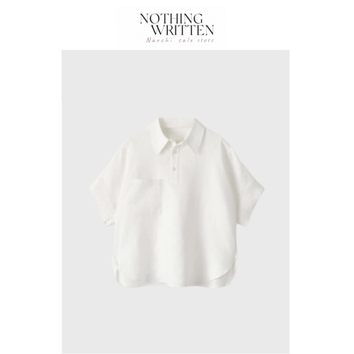 【现货】Nothing Written Narchi女装休闲版型半开襟亚麻衬衫春季