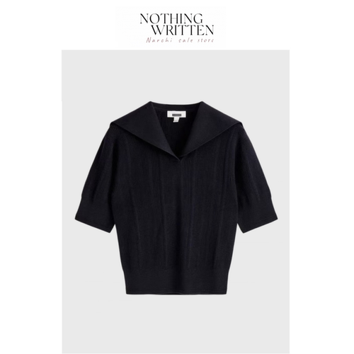【现货】Nothing Written Narchi水手领罗纹短袖针织衫上衣春新品