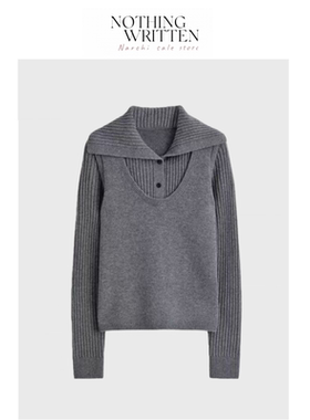 【现货】Nothing Written Narchi修身版型叠层美利奴羊毛针织衫