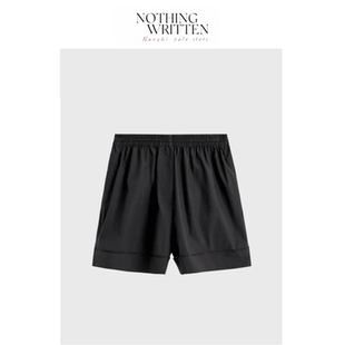 【现货】Nothing Written Narchi休闲版型松紧棉质短裤黑色夏新品