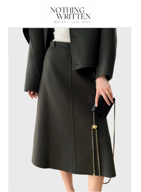 【现货】Nothing Written Narchi 100%绵羊毛微喇简约A字裙半身裙