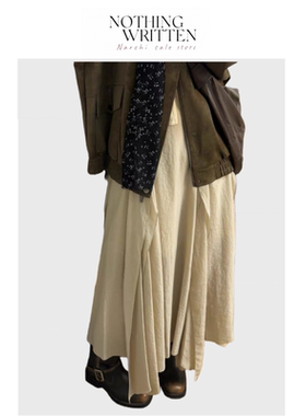 【现货】Nothing Written Narchi不规则肌理大A摆飘逸半身裙长裙