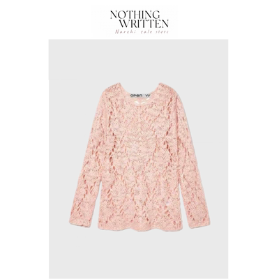 【现货】Nothing Written Narchi韩素希款镂空针织毛衣复古羊毛衫