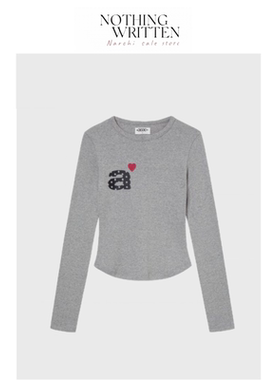 【现货】Nothing Written Narchi韩国小众aeae长袖女爱心印花上衣