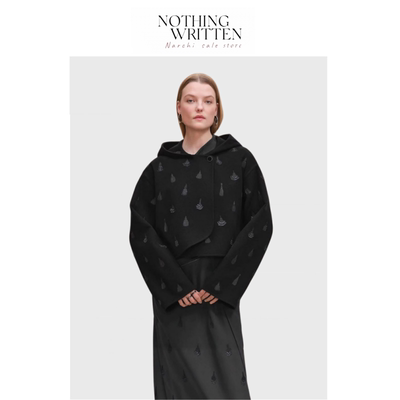 【现货】Nothing Written Narchi重工刺绣双面羊毛连帽大衣外套女