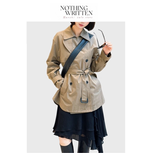 【现货】Nothing Written Narchi立领设计感短款棕色风衣外套上衣