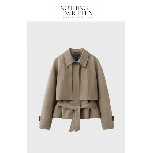 【现货】Nothing Written Narchi设计感夹克外套宽松翻领收腰上衣