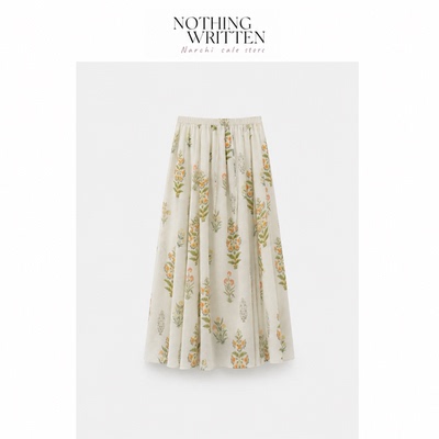 【现货】Nothing Written Narchi苎麻植物花卉半身裙碎花A字伞裙