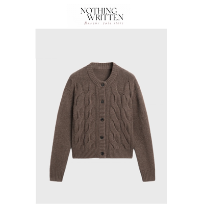 【现货】Nothing Written Narchi休闲绞花麻花圆领针织衫毛衣上衣