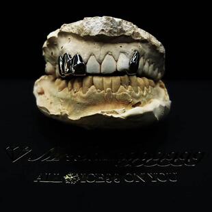 Mr.Blingggggg欧美嘻哈珠宝 S925银私人定制光面少颗数Grillz牙套