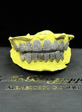 Mr.Bling上8下8满钻割线款Grillz