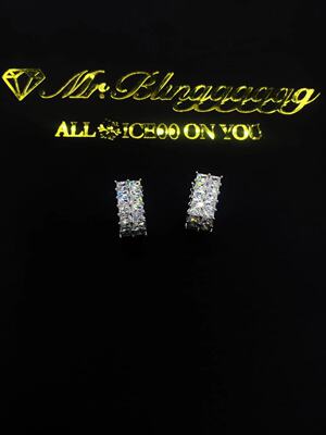 Mr.Blingggggg情侣纯银方钻耳环