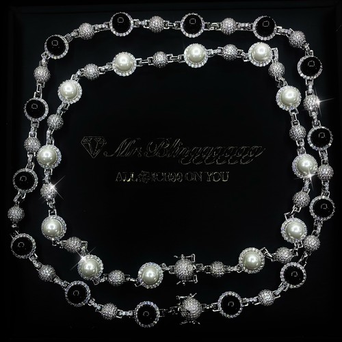 Mr.Bling蟑螂侠同款满钻珍珠项链