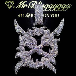 满钻大号rage吊坠 Carson同款 Mr.Blingggggg欧美嘻哈珠宝 Ken