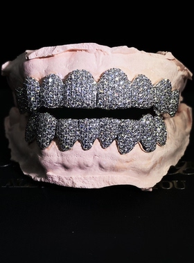 Mr.Bling定制925银莫桑石Grillz