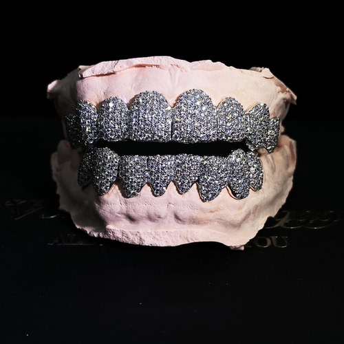 Mr.Bling定制925银莫桑石Grillz