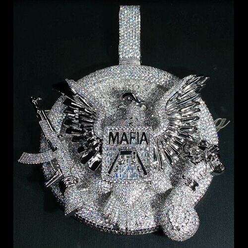 Mr.Bling满钻立体MAFIA老鹰吊坠