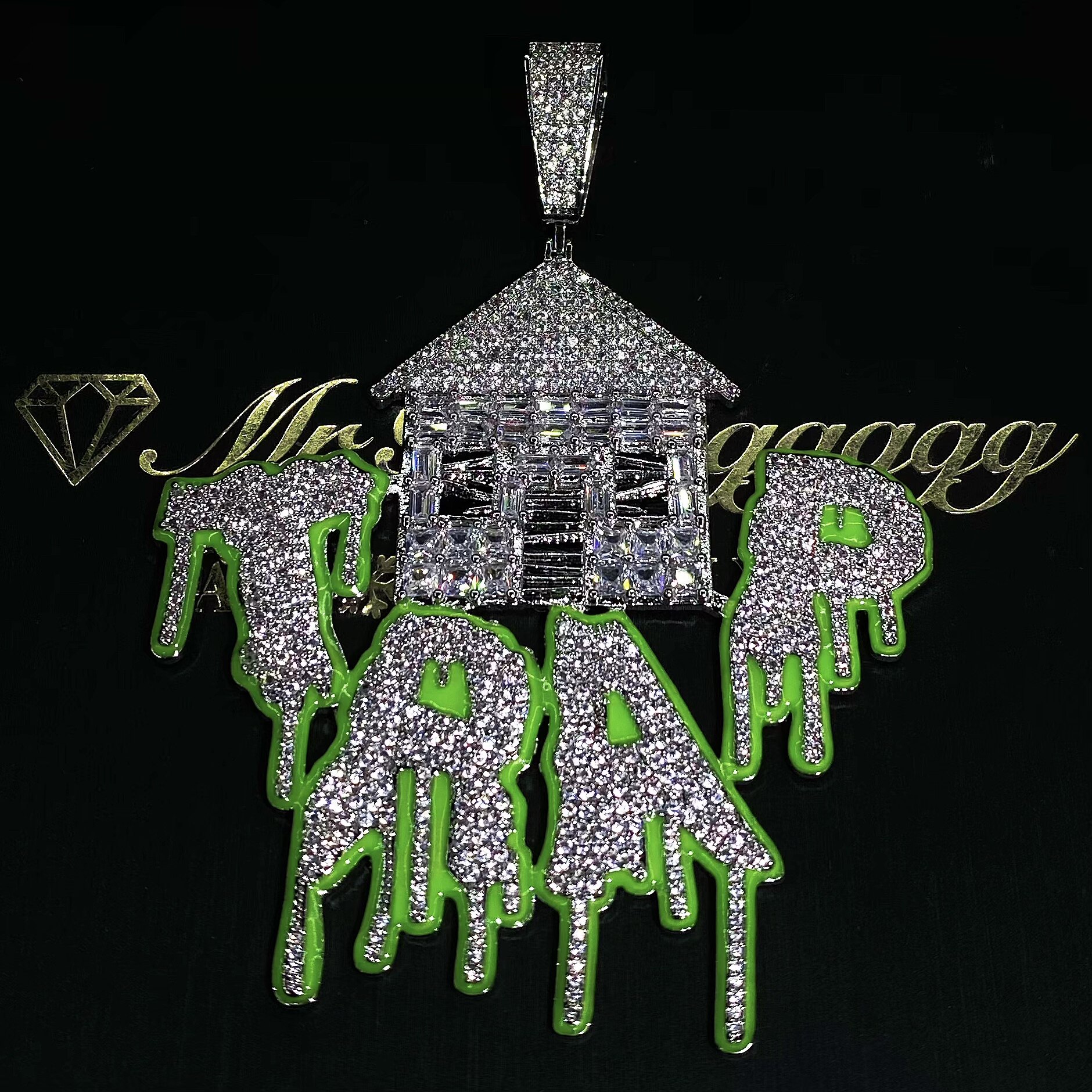 Mr.Bling夜光TRAPHOUSE满钻吊坠
