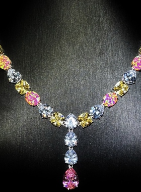 Mr.Blingggggg欧美嘻哈珠宝 私人定制Drake同款彩色宝石欧泊项链