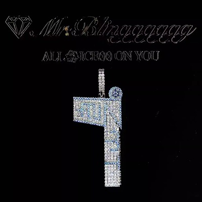 Mr.Bling私人定制满钻手枪吊坠