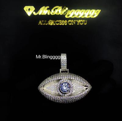 Mr.Blingggggg欧美嘻哈珠宝 定制liluzivert同款满钻全知之眼吊坠