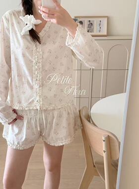 PetiteFleur 甜睡系列 奶油格桑花温柔甜美家居服套装