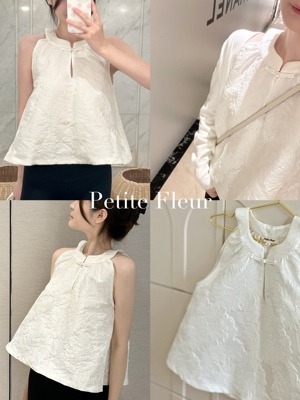 Fleur国风系列 原创设计 新中式挖肩洋甘菊小上衣