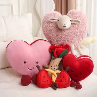 英国趣味同心锁爱心艾美绵羊毛绒玩具玫瑰花束玩偶女生情人节礼物