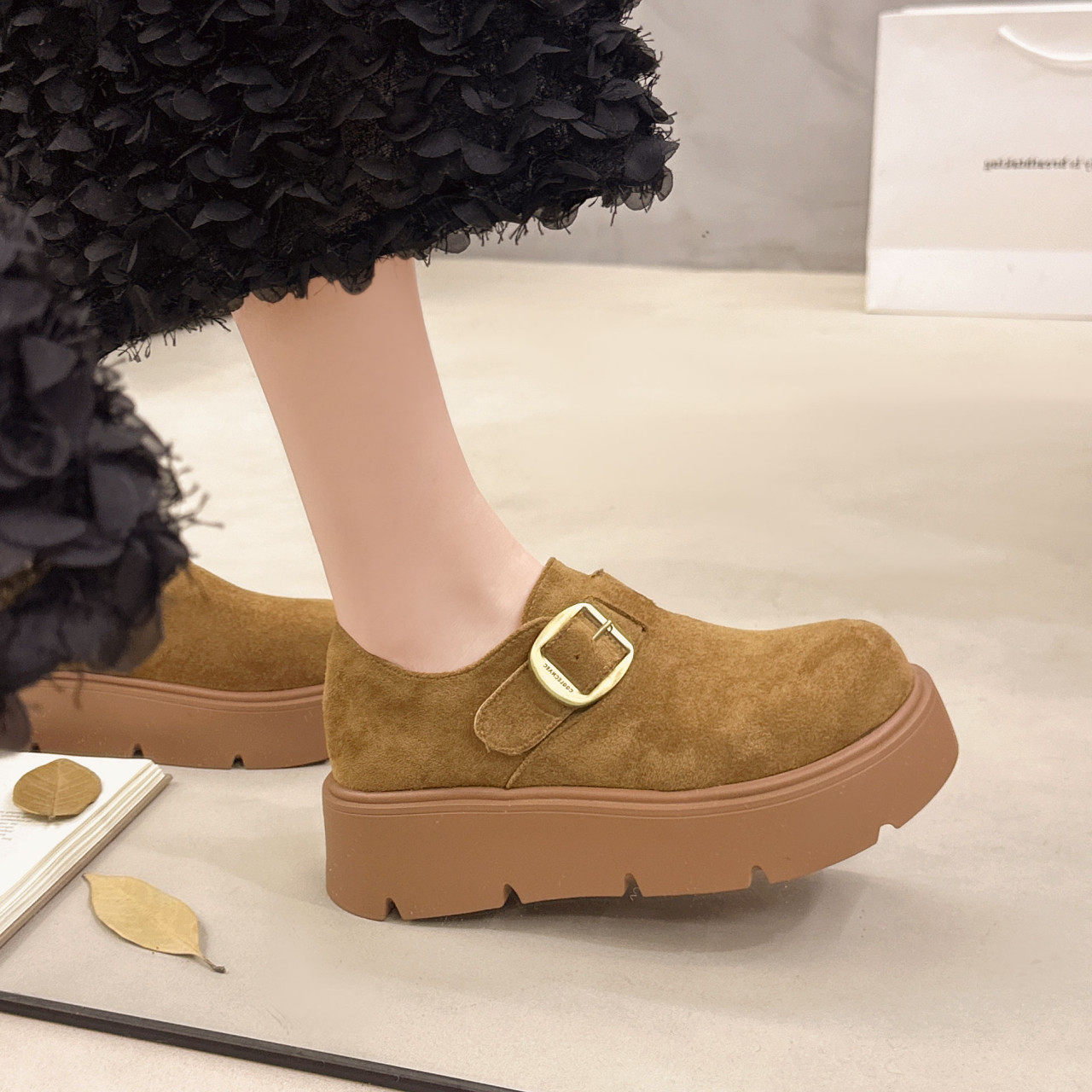 复古厚底勃肯鞋子女2026新款爆款早春踩屎感增高复古一脚蹬乐福鞋,女鞋,勃肯鞋/软木鞋,淘宝优惠券,粉丝福利购,淘宝优惠卷