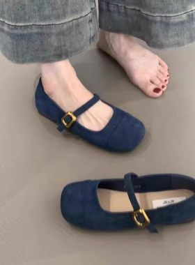 浅口单鞋女春秋新款平底玛丽珍鞋