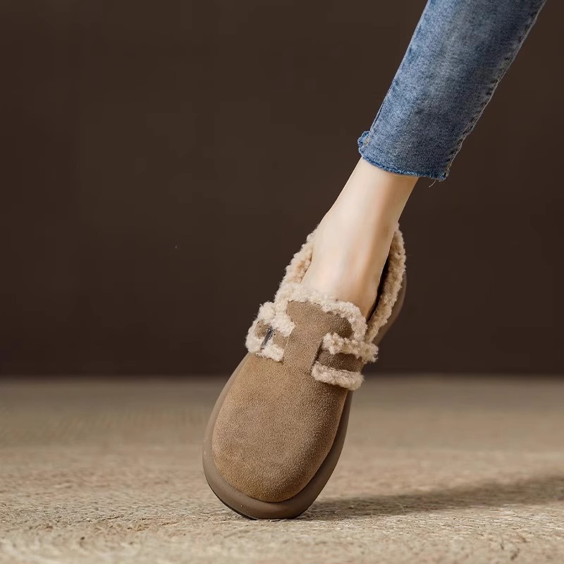 毛毛鞋女外穿2025秋冬新款勃肯鞋