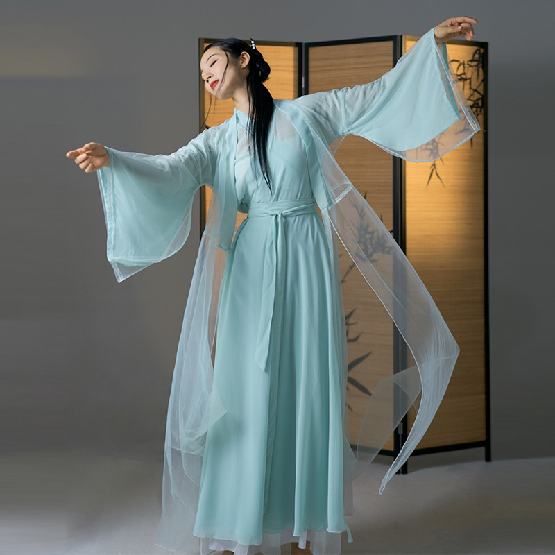 粉墨千秋 原创【湘君湘夫人】同款舞蹈古典舞汉服纱衣裙子