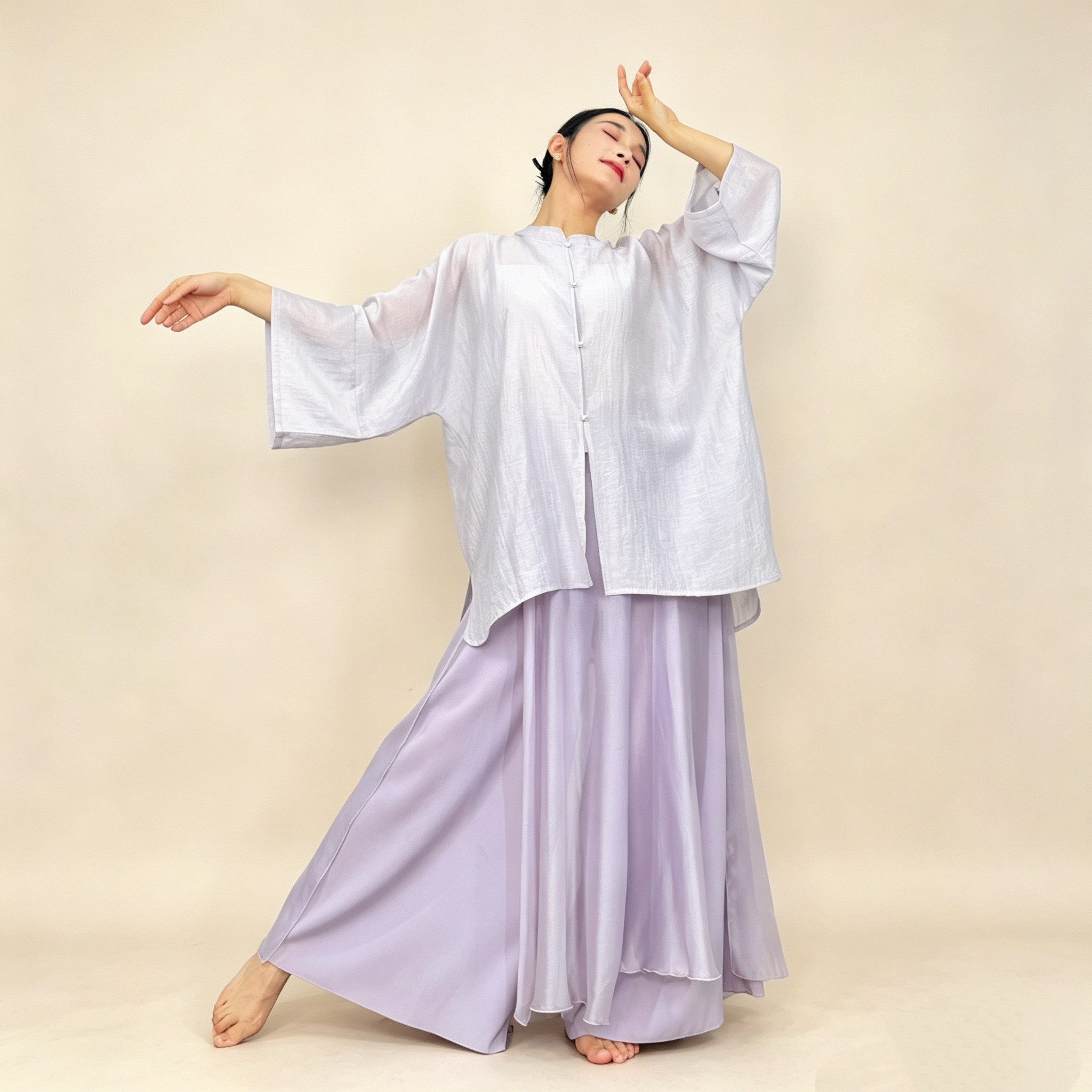 粉墨千秋 新中式舞蹈服日常两用【松烟】上衣纱裤