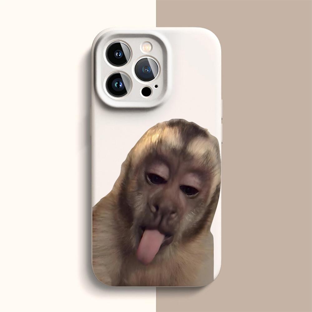 搞怪猴子适用苹果17ProMax手机壳iPhone16plus小米15恶搞OPPORENO14个性华为NOVA13创意VIVOIQOS20防摔保护套
