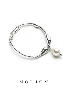 周震南同款moi iom小众设计水滴珍珠肌理925银戒指尾戒关节戒