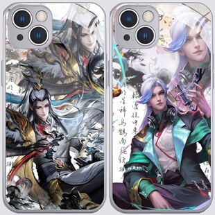 游戏王者明世隐百晓客玻璃手机壳适用苹果17promax华为荣耀500小米15/k90OPPOreno14一加ACE6薄vivoiqooneo11