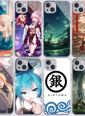 二次元动漫手机壳定制适用于苹果13oppoReno10小米vivoiqooneo8华为P40pro玻璃壳荣耀90红米k70至尊一加ace2v