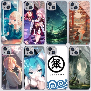 二次元 动漫手机壳定制适用于苹果13oppoReno10小米vivoiqooneo8华为P40pro玻璃壳荣耀90红米k70至尊一加ace2v