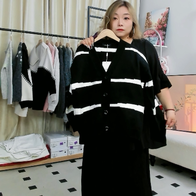 2025年秋季新款女装时尚羊毛针织衫宽松开衫外套上衣