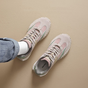 鞋子女款2025新款春秋季轻便软底不累脚阿甘鞋厚底老爹鞋旅游百搭