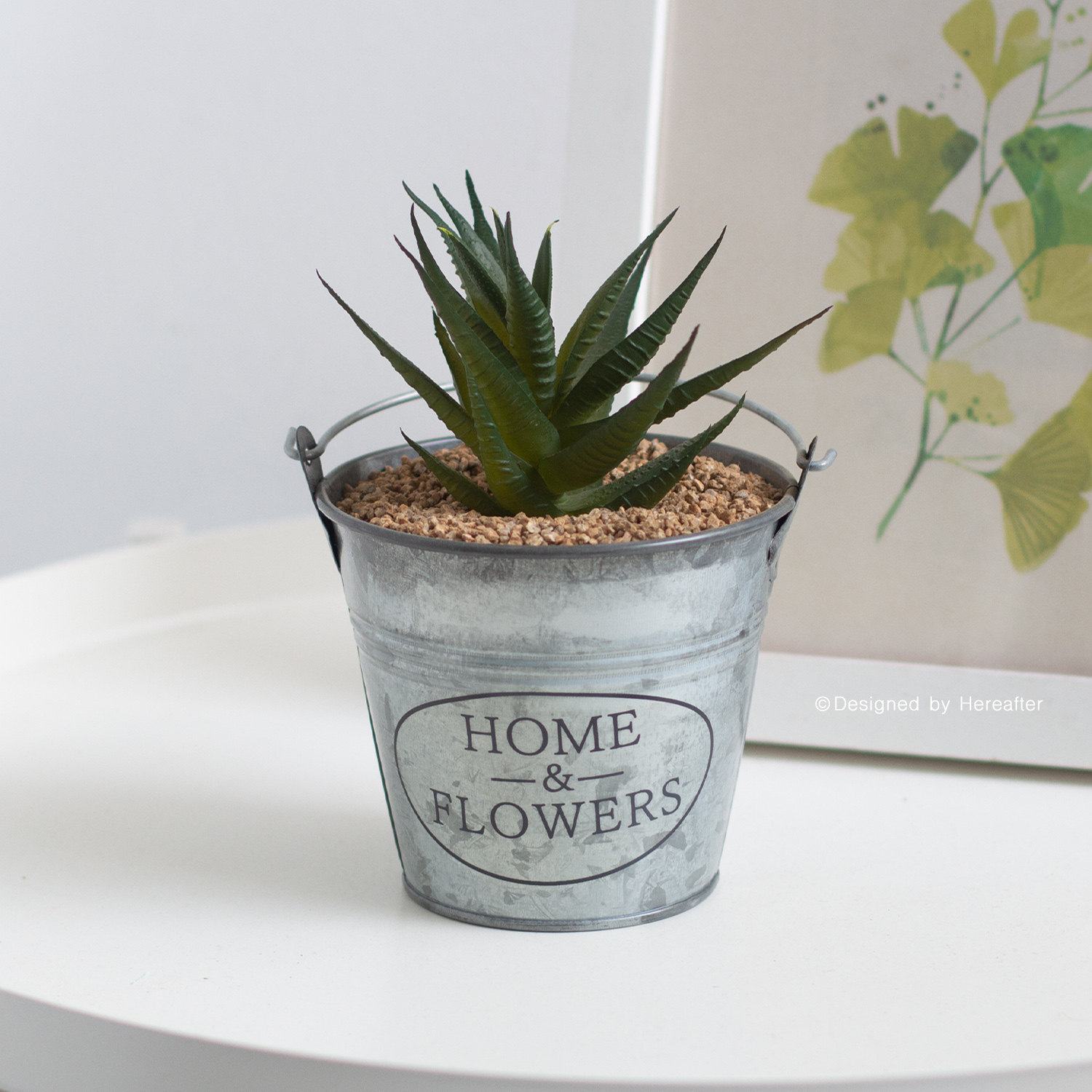 ins风外贸复古铁皮圆提桶美式乡村ZAKKA收纳小花桶多肉花盆小铁桶