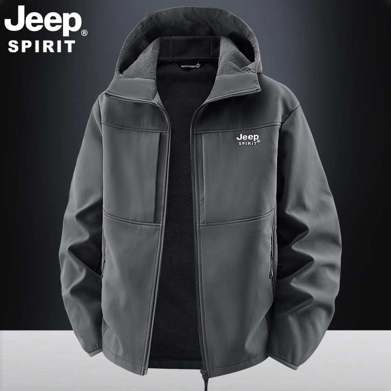 2025吉普JEEP SPIRIT男装秋新款外套大码男士多口袋休闲加厚夹克