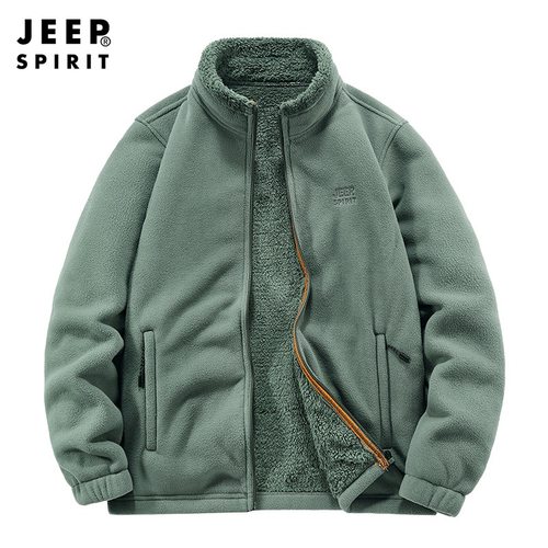 吉普正品商场同款厚保暖抓绒卫衣