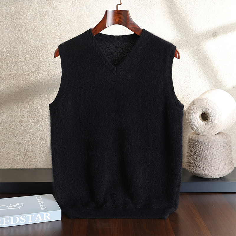 秋冬新马甲男100纯山羊绒针织打