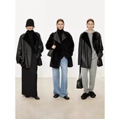 BTRS 进口拉贡Laco_皮毛一体外套女保暖双面穿造型斜门襟皮草