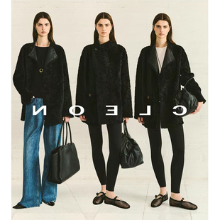 BTRS M丨奢暖双面穿-西班牙进口Laco-拉贡皮毛一体斜门襟皮草外套