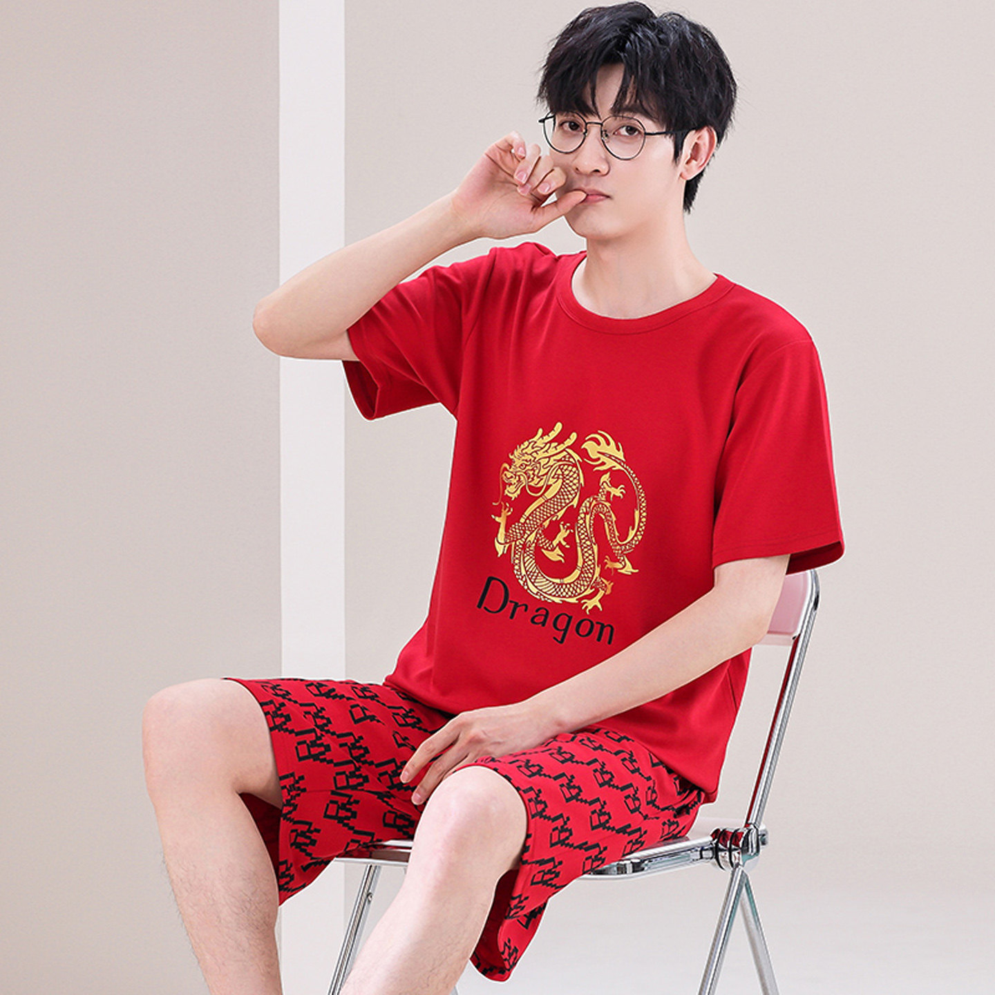 男士夏季天可外穿薄款休闲家居服