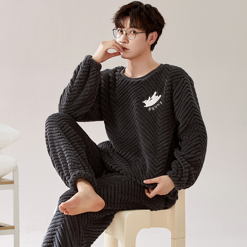 秋冬季法兰绒男士保暖睡衣套装珊瑚绒家居服加绒加厚可外穿春天,女士内衣/男士内衣/家居服,睡衣/家居服套装,淘宝优惠券,粉丝福利购,淘宝优惠卷